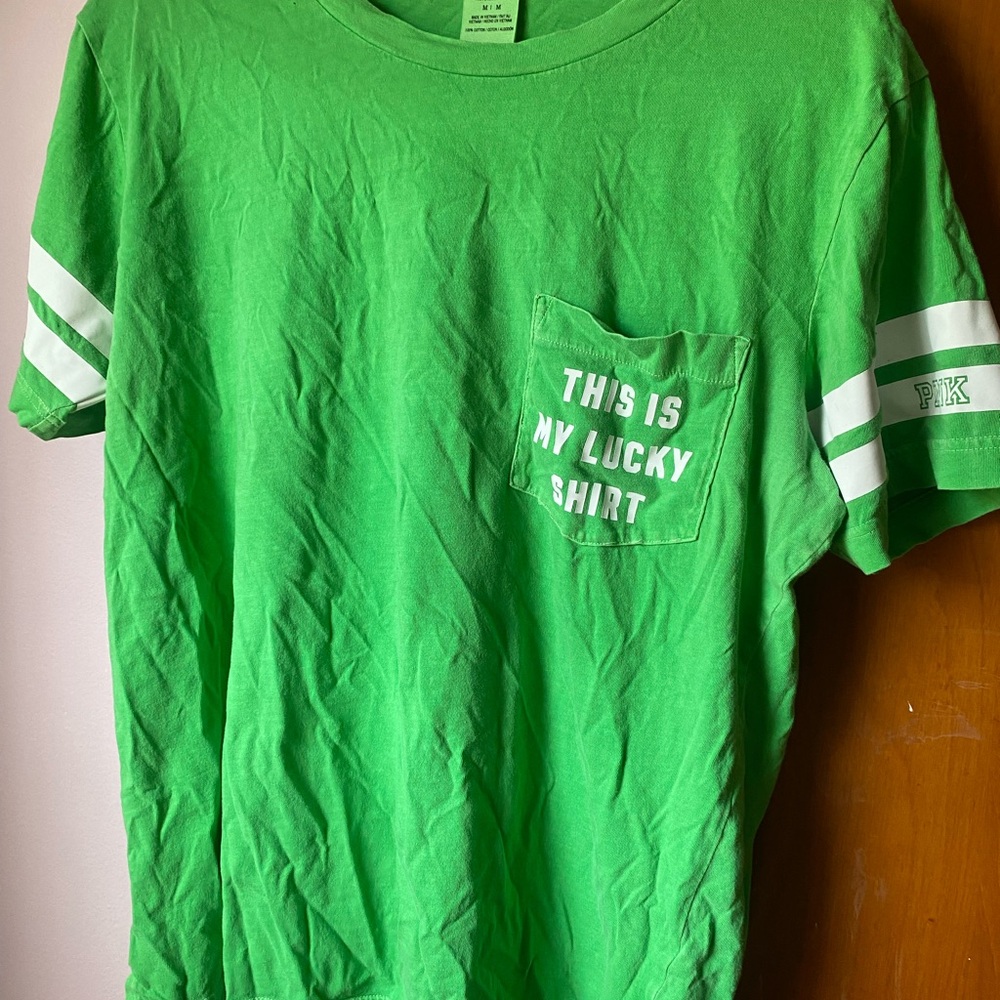 PINK Victoria's Secret Green Short Sleeve Tee